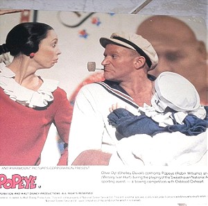 Συλλεκτικη χαρτονενια αφισα της ταινίας Ποπάυ με τον Ρομπιν Ουίλιαμς και την Σέλευ Ντουβάλ 1980