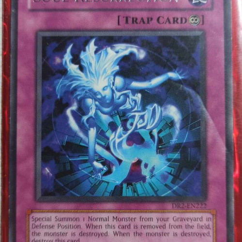 Soul Ressurection DR2-EN222 authentic Yugioh card used in moderate condition