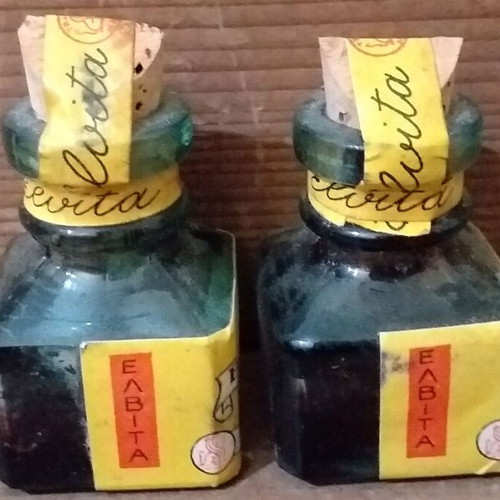 Ink bottles used, set of 8 collectible Liberty, Carter, Elvita