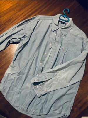 Tommy Hilfiger vintage shirt XL used, blue, 100% cotton