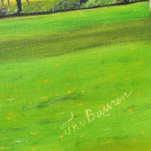 Green Holland original oil painting on canvas like new