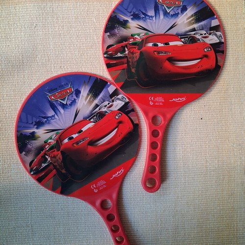 Children's plastic rackets used, without ball