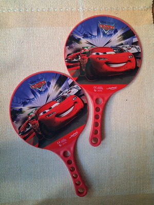 Children's plastic rackets used, without ball