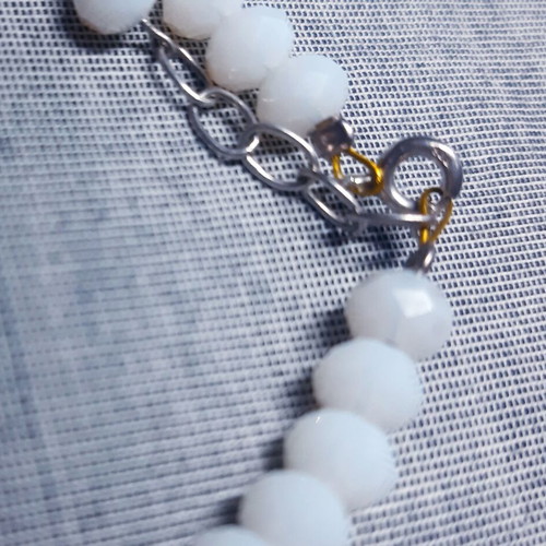 Iceland bracelet with white crystals and 925 silver, handmade