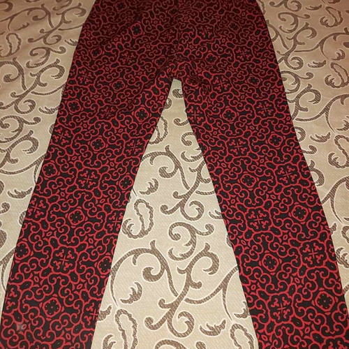 Nema women's pants new, elastic, large, red with black