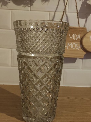 Glass embossed vases used, set of 2 pieces
