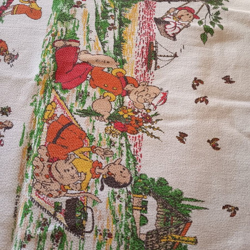 Vintage baby crib blanket with colorful children's design 80x160 like new