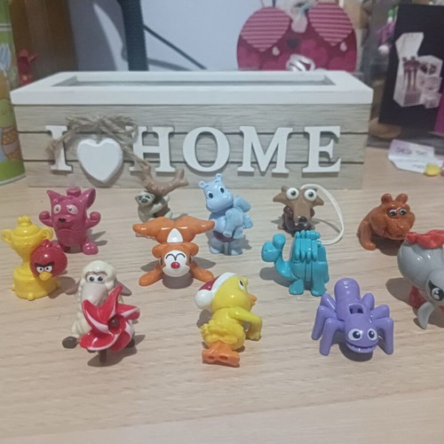 Kinder figures used collection with animals, cartoons, Angry Birds, Ice Age