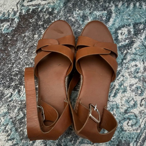 Zara leather platforms like new, brown