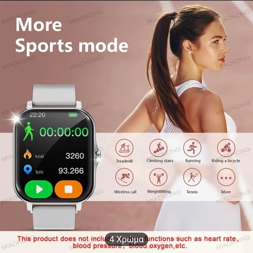 Smartwatch pink color new with metal case and multiple functions