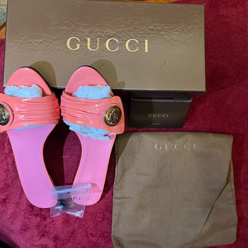 Gucci Margot sandals size 38 like new, sushi pink, 3.5cm heel