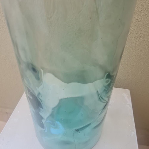Old large glass bottle used, sixties vintage