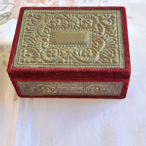 Godinger Baroque Silver Plated Jewelry Box used, vintage velvet case