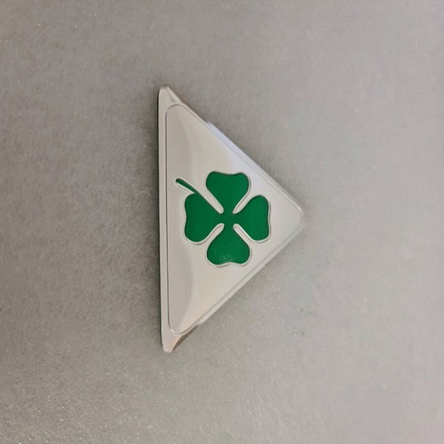Alfa Romeo Cloverleaf Wing Emblems new, silver-green ABS set
