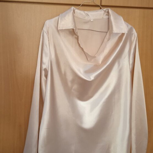 Satin blouse used, romantic pink, size L