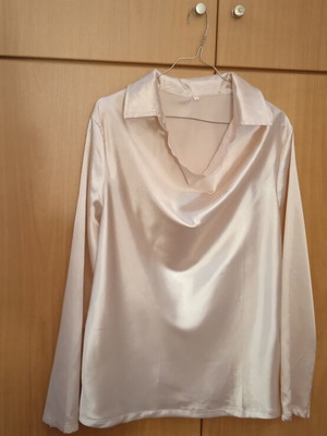 Satin blouse used, romantic pink, size L