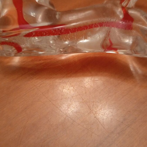 Vintage pair of handmade glass horses Murano style Sommerso