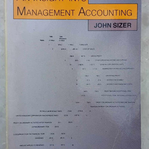 An Insight Into Management Accounting used book