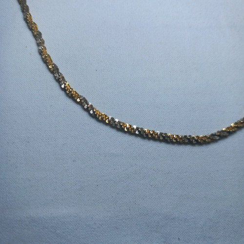 Two-tone silver necklace 50 cm new