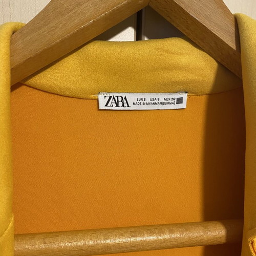 Zara yellow castor-effect coat, new