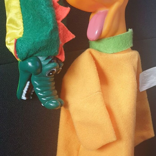 Two Children's Hand Puppets Pluto and Crocodile like new