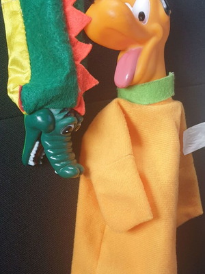 Two Children's Hand Puppets Pluto and Crocodile like new