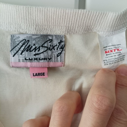 Miss Sixty top, cotton and silk, off-white