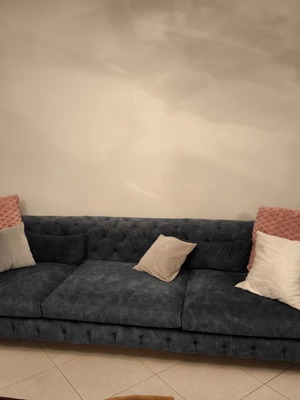 Fabbrica sofa in fantastic raf blue color with velvet fabric