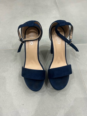 Women's high blue sandals like new, size 38