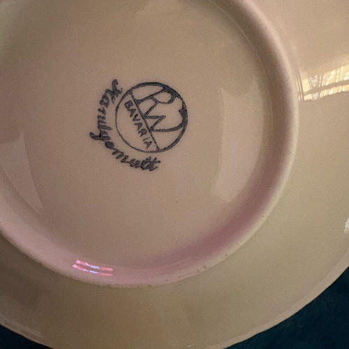 Porcelain vintage cup and saucer Bavaria RW used with floral decoration