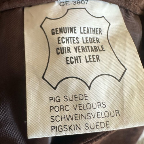 Castor leather skirt like new, brown, size 44 L/XL