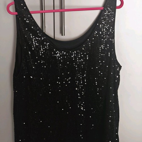 Sequin blouse black, size Large, like new