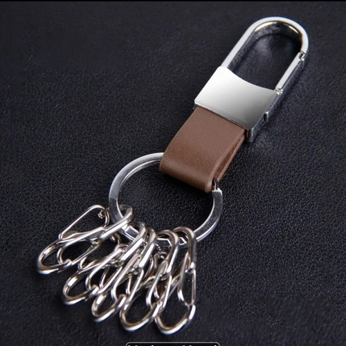 Keychain belt brown new metal keychain