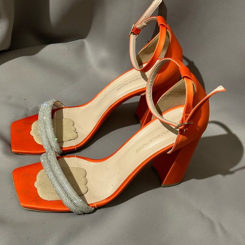 Franchesca Moretti women's orange sandals used with rhinestones