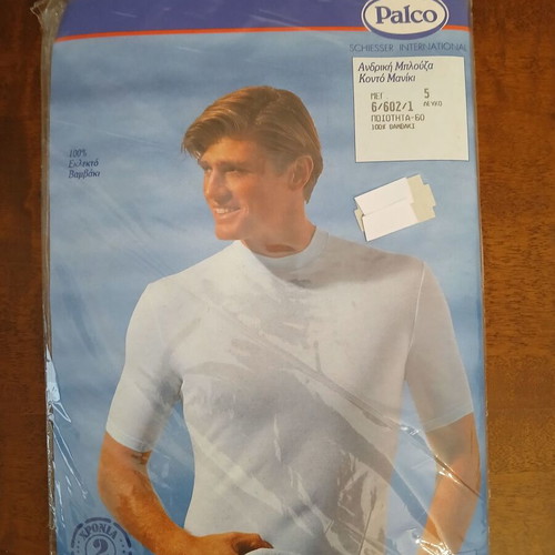 Palco men's short-sleeve undershirt new, white, size 5