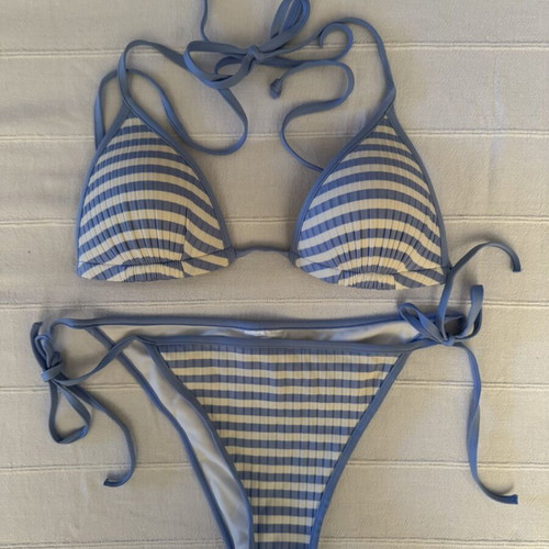 H&M bikini like new, blue and white striped