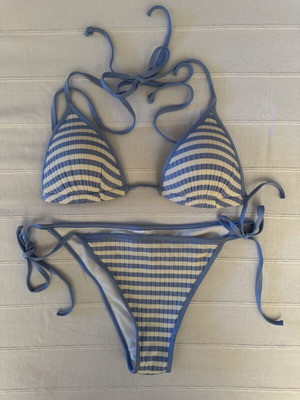 H&M bikini like new, blue and white striped