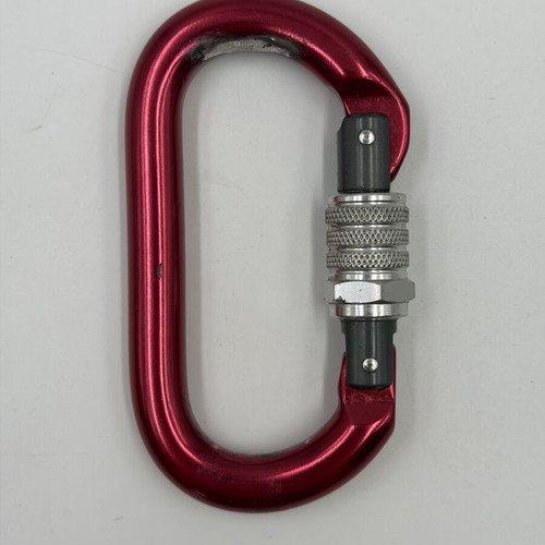 Lucky by Faders climbing safety carabiner used, red, screw-lock