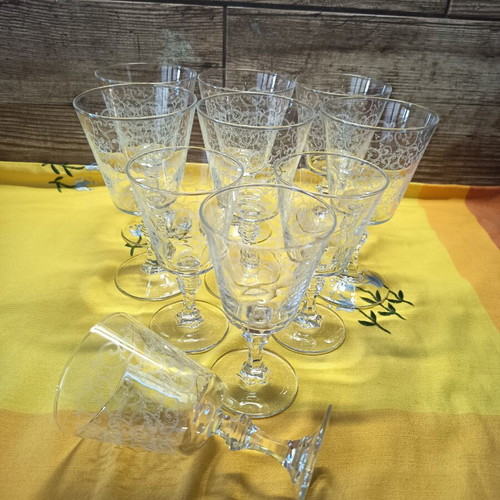 Vintage crystal glasses set of 10 from France, like new