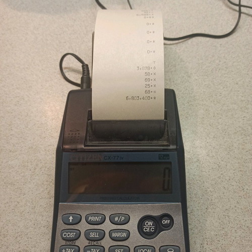 Citizen CX-77 IV printing calculator used