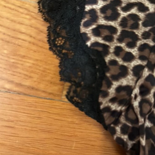 Just Cavalli leopard blouse with lace like new, size L