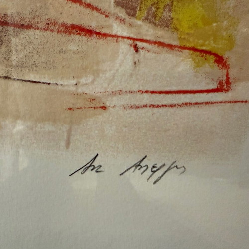 Apergis Silk Screen Printing like new, numbered 10/195, frame 51x64
