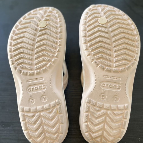 Crocs flip flops, pink-beige, size 37-38