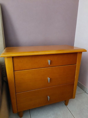 Wooden nightstands, set of 2, walnut color, 60x41x55cm