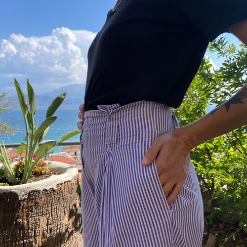 High-waisted vintage pants like new, striped, size S