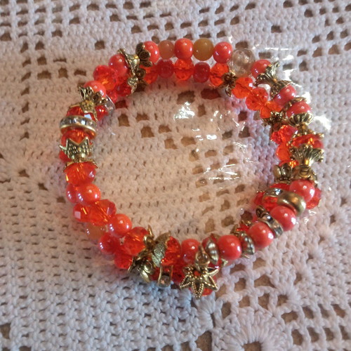 Handmade orange boho bracelet new