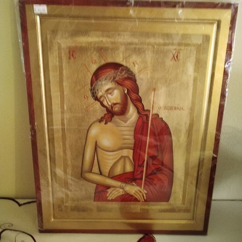 Wooden handmade icon O Nymphios 30x40, new