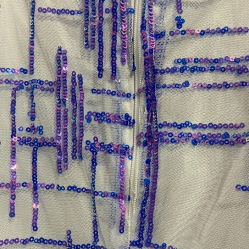 Women's dress with straps like new with blue-purple sequins