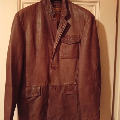 Milestone leather jacket men's long like new brown size L
