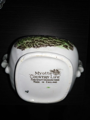 Myotts Country Life porcelain sugar bowl vintage used